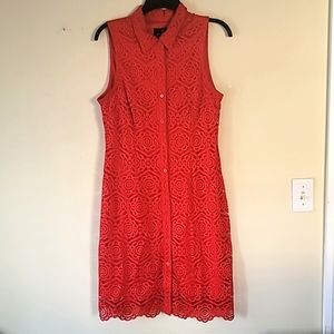 Ronni Nicole Lace Sleeveless Button Front Closure  Lace Hemline Dress SZ 10